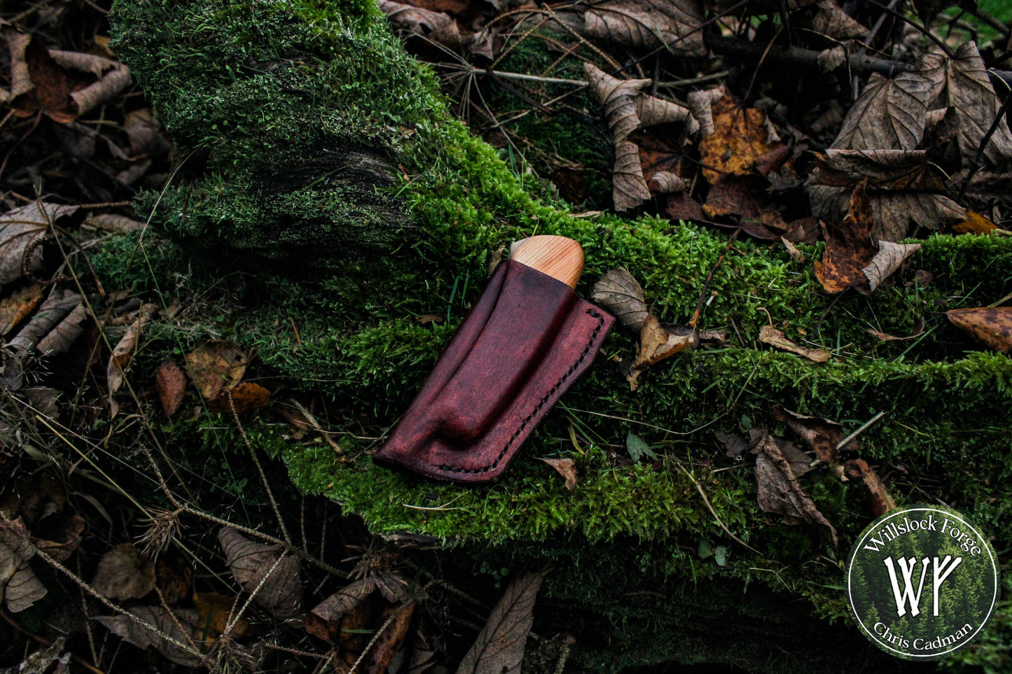 Hand-forged folding knife / Pattern-welded Viking Friction Folder with Welsh Yew Burl handle / UK Legal