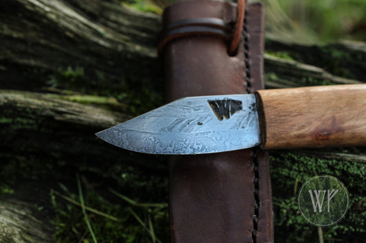 Knife with custom handle and leather sheath. Oct. 1 & 8 — The Metal Smithery